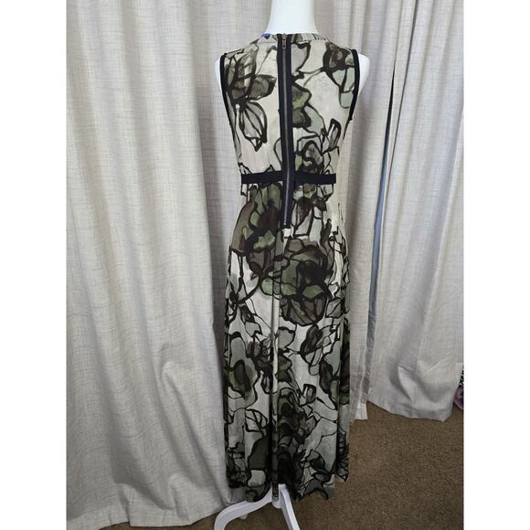 Simply Vera Wang Petite M Maxi Dress Womens‎ Floral Black Grey Green Watercolor - Picture 6 of 9